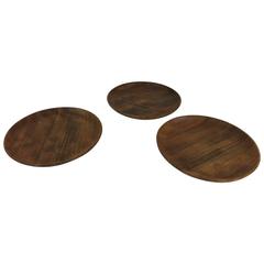 Bob Stocksdale Set of Three Wood Turned Plates in Shedua Wood
