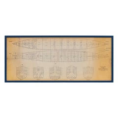 Original S. S. Olympic Blueprint with Blue Frame