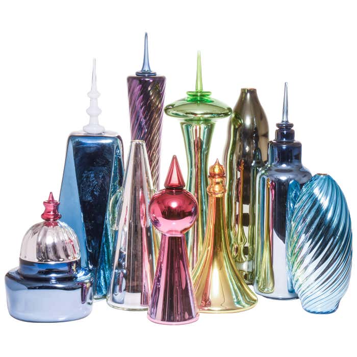 Skyscraper Series Intl. Group, Set of 10 Modern Handmade Glass Objects ...