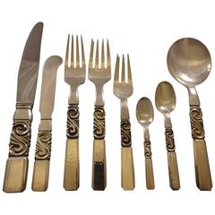 Scroll Aka Saga by Georg Jensen Sterling Silver Flatware Set 8 Service 52 Pieces 4
