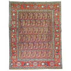 Zabihi Collection Colorful Antique Paisley Persian Malayer Rug