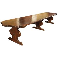 Florentine Renaissance Style Walnut Wood Monastery Table