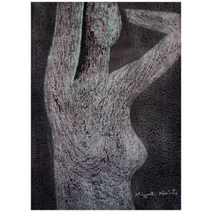 Kiyoshi Saito Japanese Color Woodblock, 1966, Nude