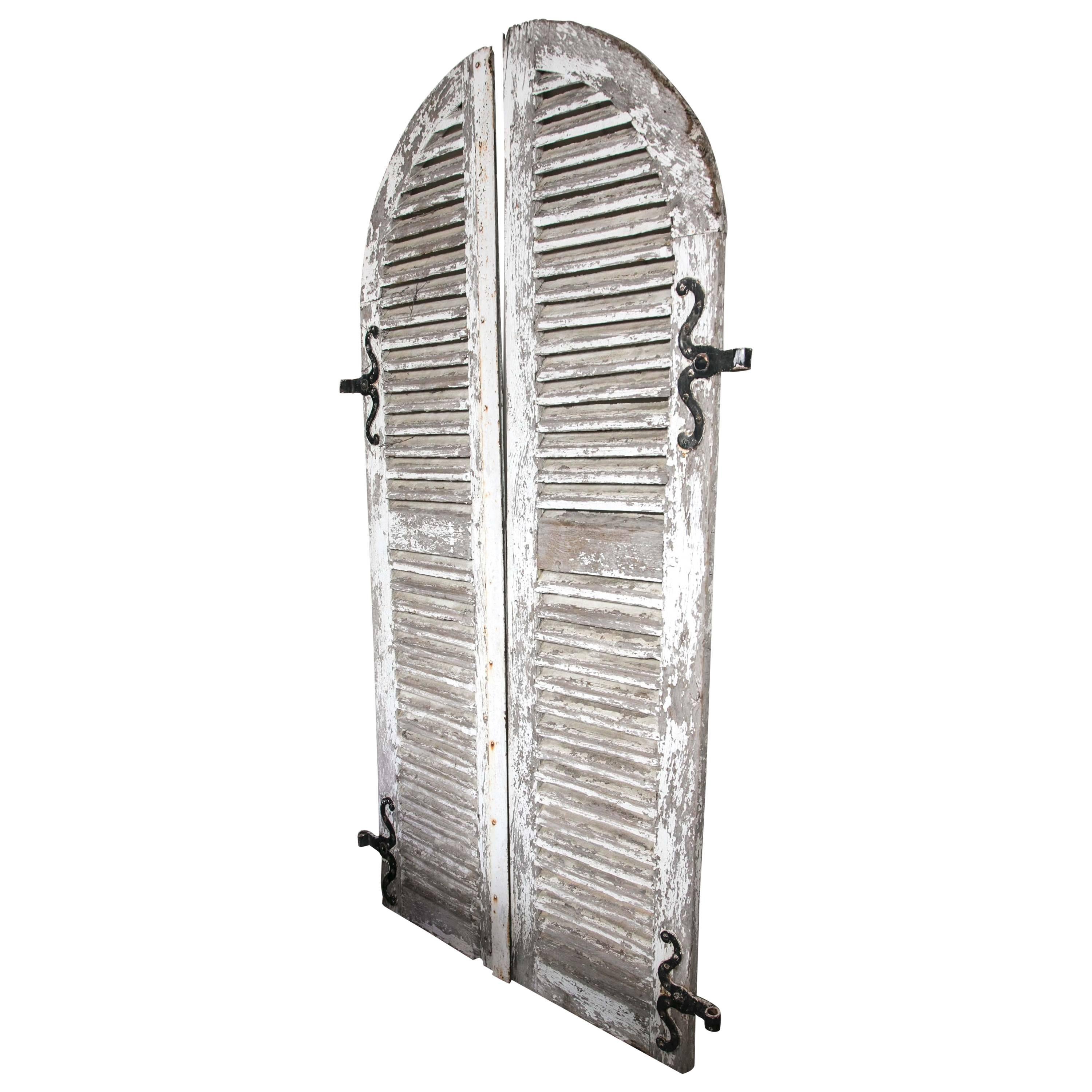 Arched English Door Shutters For Sale