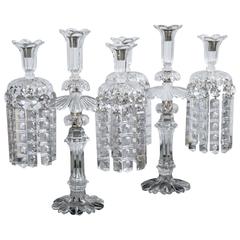 Antique Turn of the Century Crystal Candleholders