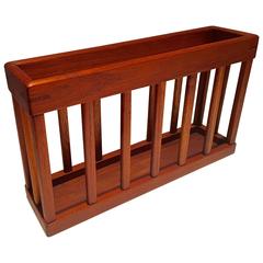 Danish Modern Solid Teak Magazine Rack 10