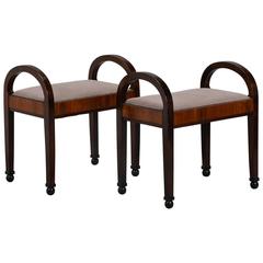 Pair of Art Deco Upholstered Benches