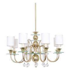 Restored Brass Chandelier in the Manner of Tommi Parzinger 9