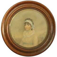 Antique Miniature Watercolor Painting of Lady Mount Stephen, 19th Century