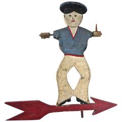 Antique "Dewey Boy" Sailor Whirligig, Nantucket, circa 1890s