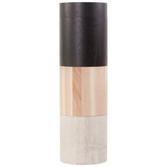 TOTEM Sculptural Stackable Stools in White Oak and Concrete 5