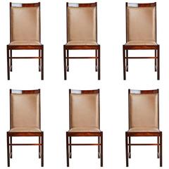 Celina Moevis Brazilian Rosewood Dining Chairs, Set of Six, circa 1960