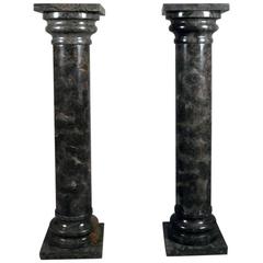 Pair of Classical Italian Polished Marble Sculpture Pedestals, circa 1900
