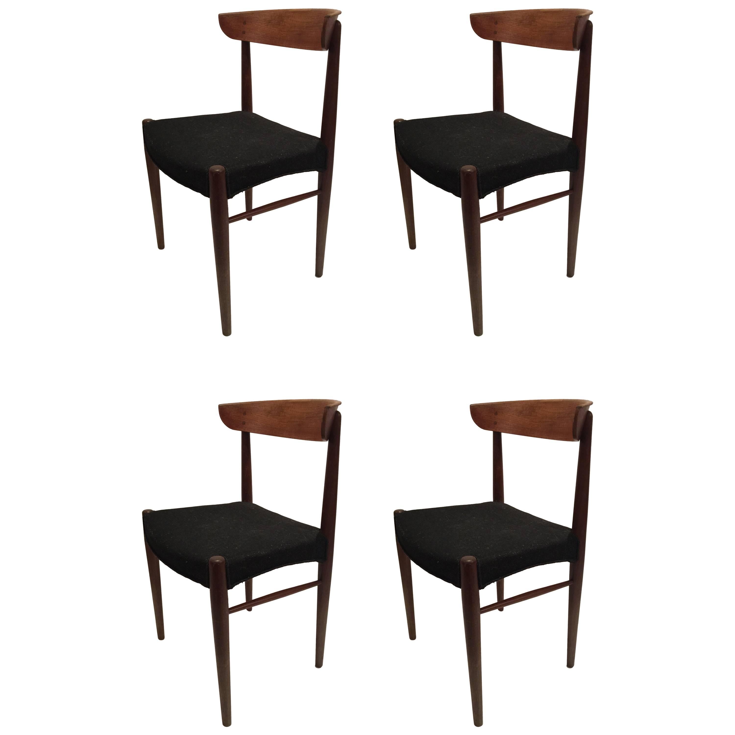 Set of Four Danish Modern Century Teak Dining Chairs