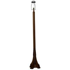 Stunning Art Deco Amsterdam School Floor Lamp of Solid Oak & Macassar Ebony