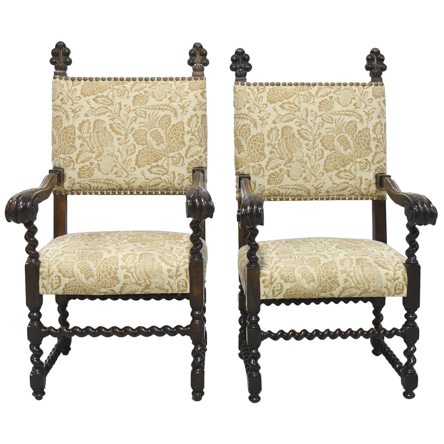 19th century Jacobean Revival Style Chair, Pair For Sale at 1stDibs