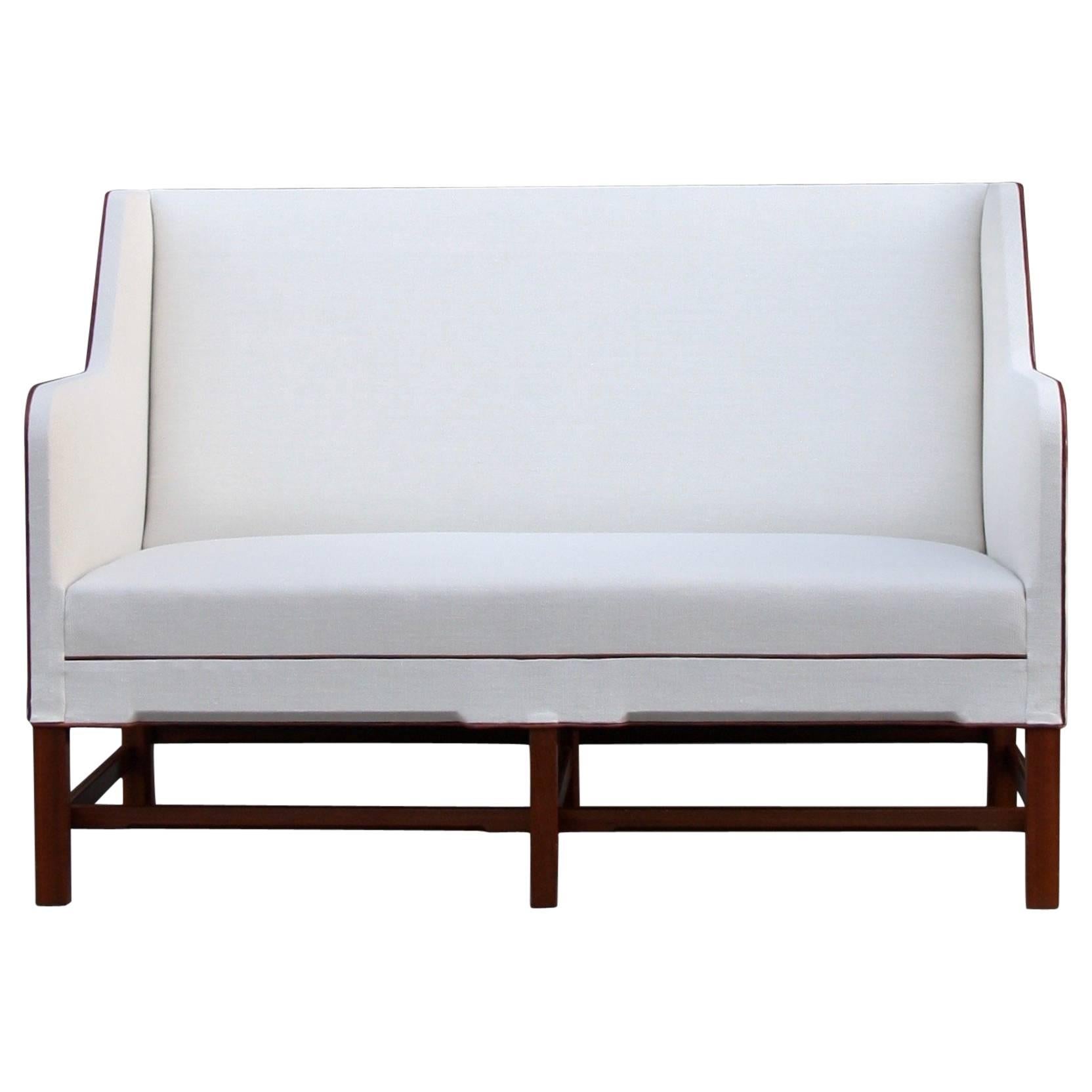 Kaare Klint Model 4118 Two-Seat Box Sofa by Rud Rasmussen For Sale