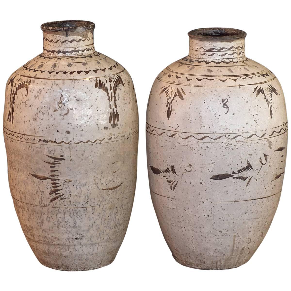 Large 14th-15th Century, Chinese, Cizhou Jars