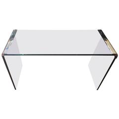 Glass and Chrome Waterfall Pace Collection Console Table 8