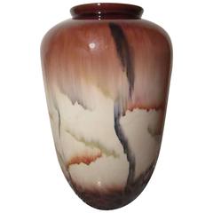 Hand Made Hand Glazed Classic Vase in Rich Earth Tones, 1940