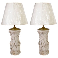 Pair of Composite Stone Lamps