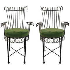 Pair of Wire Chairs Attributed to Salterini