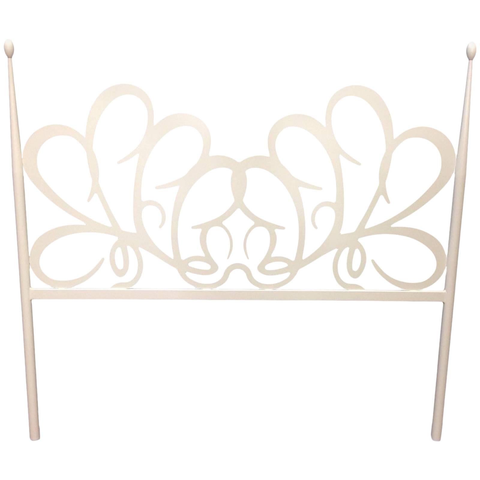 White 2024 iron headboard