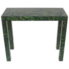 Faux Malachite Parsons Console Table 11