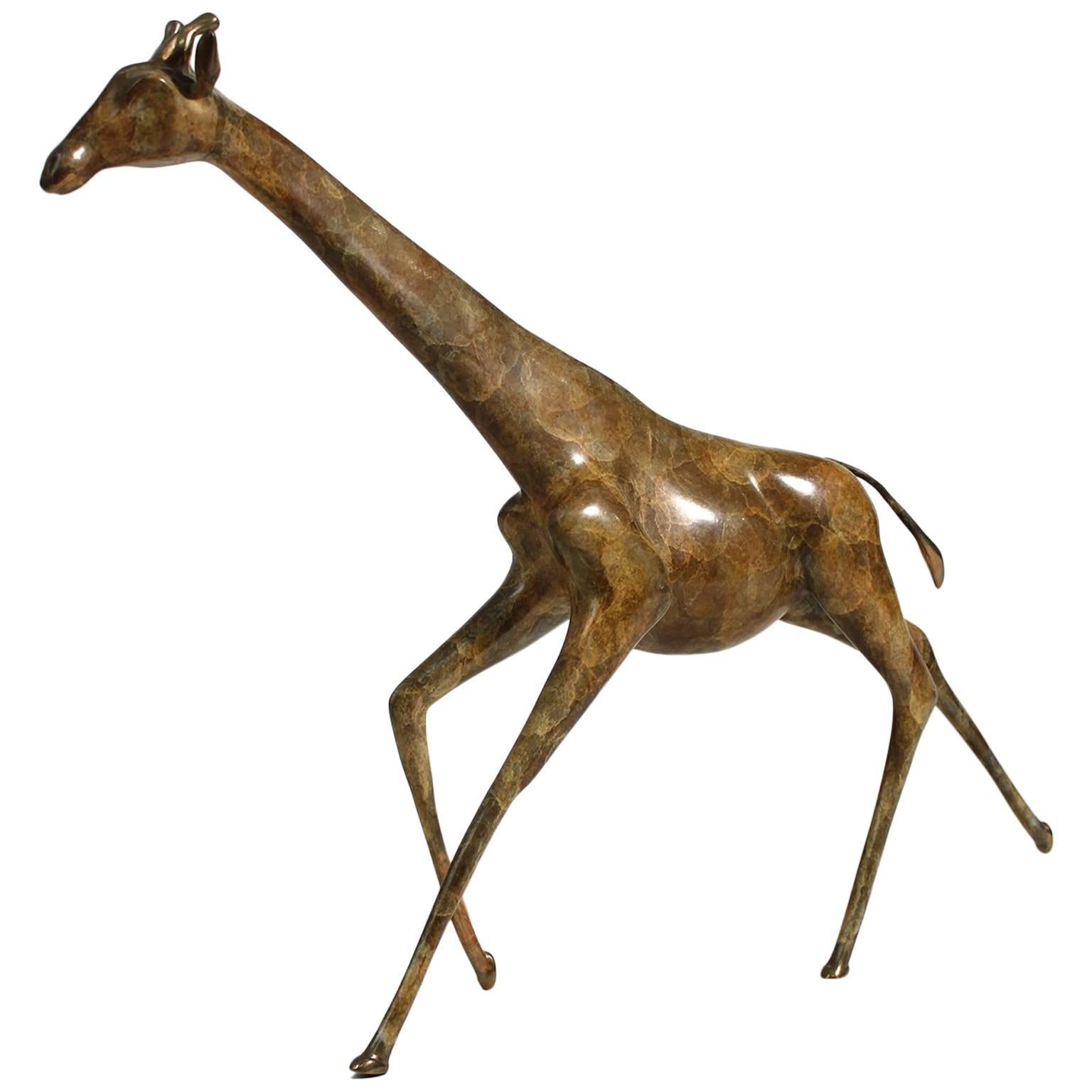 Modernist Daniel Acebo Bronze Giraffe Sculpture