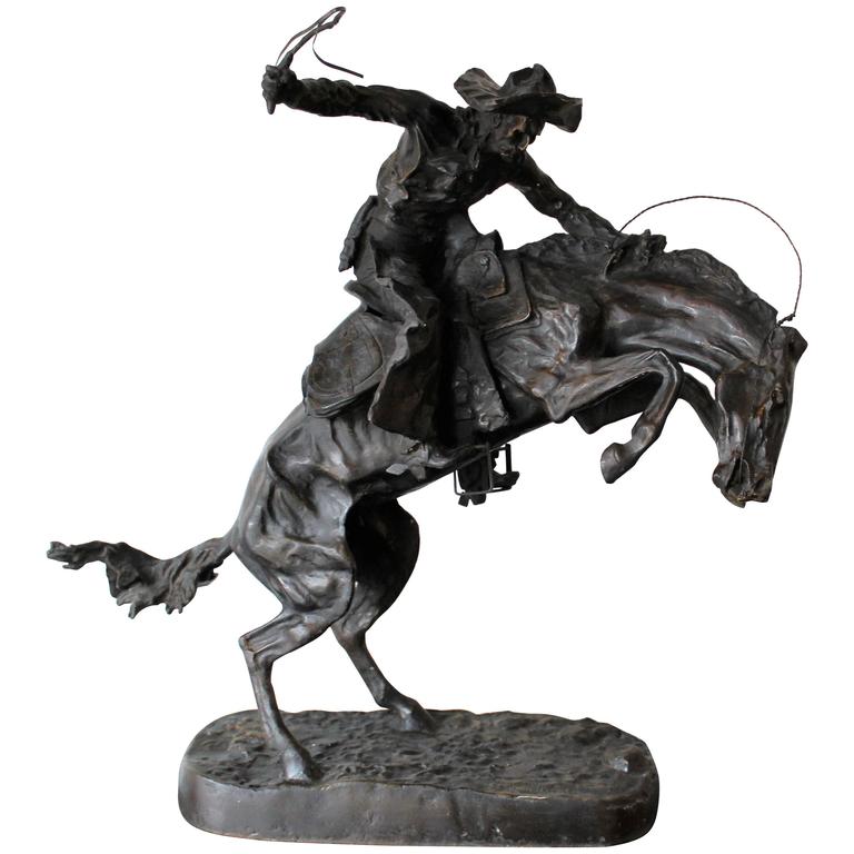 'Bronco Buster' Bronze Sculpture After Frederic Remington at 1stDibs