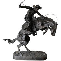 'Bronco Buster' Bronze Sculpture After Frederic Remington