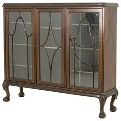 Antique Scottish Three-Door Chippendale Mahogany Bookcase, Display Case 8