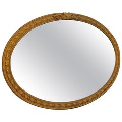 Antique Elegant 1920s Oval Mirror