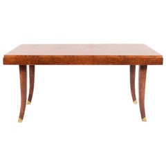 Art Deco French Amboyna Dining Table