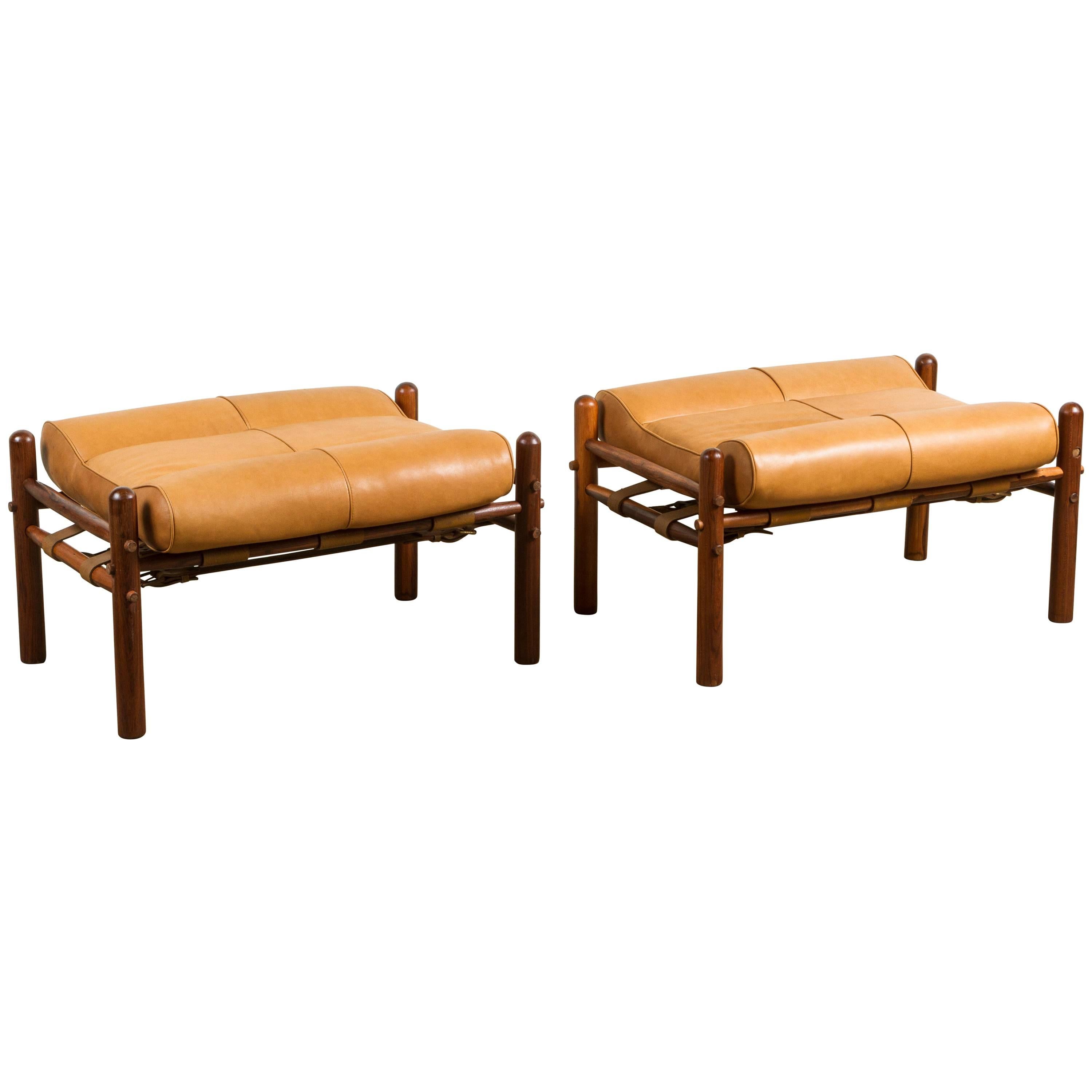 Pair of "Inca" Easy Chair Footstools by Arne Norell
