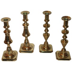 Pairs of 19th Century Brass Candleholders