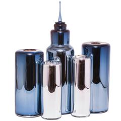 Skyscraper Series, NYC Skyline, Set of Five Modern Handmade Glass Objects 4