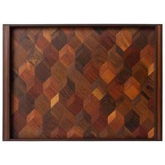 Rosewood Tray with Geometric Inlay by Don Shoemaker for Señal