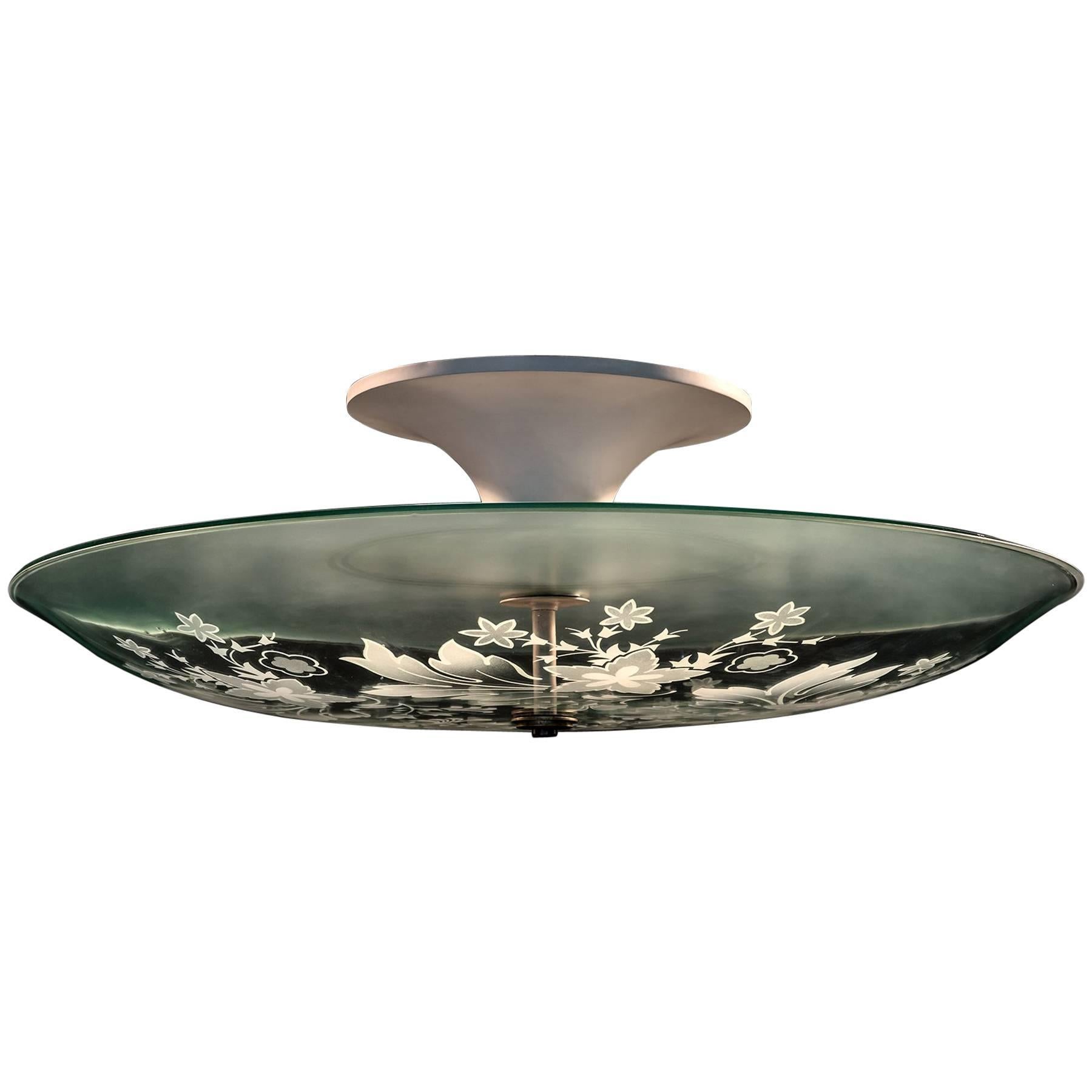 Large Ceiling Lamp by Fontana Arte, 1950 For Sale