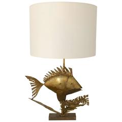Lampada da tavolo scultorea "Fish" di Daniel d'Haeseleer, 1975 circa, Belgio