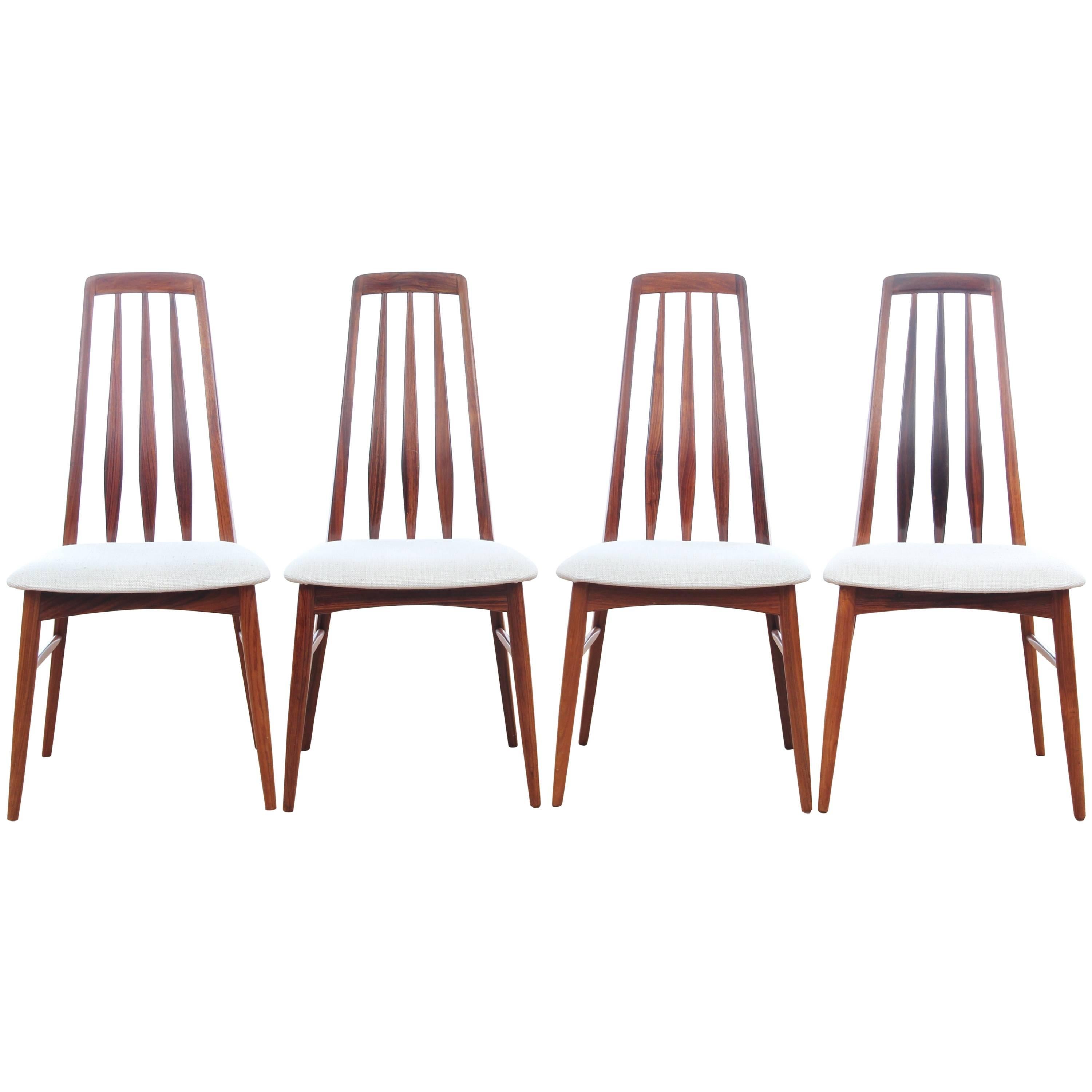 Mid-Century Modern Danish Set of Four Chairs Model Eva by Niels Kofoed