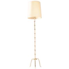 French Mid-Century Design, 1950s Bamboo Patterned Brass Bagues Style Floor Lamp 8