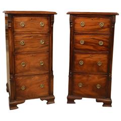 Pair of Mahogany 19th Century Antique Bedside Chests