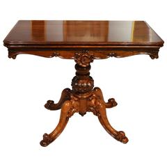 Rosewood Early Victorian Period Fold over Tea Table Rosewood Early Victorian Period Fold over Tea Table