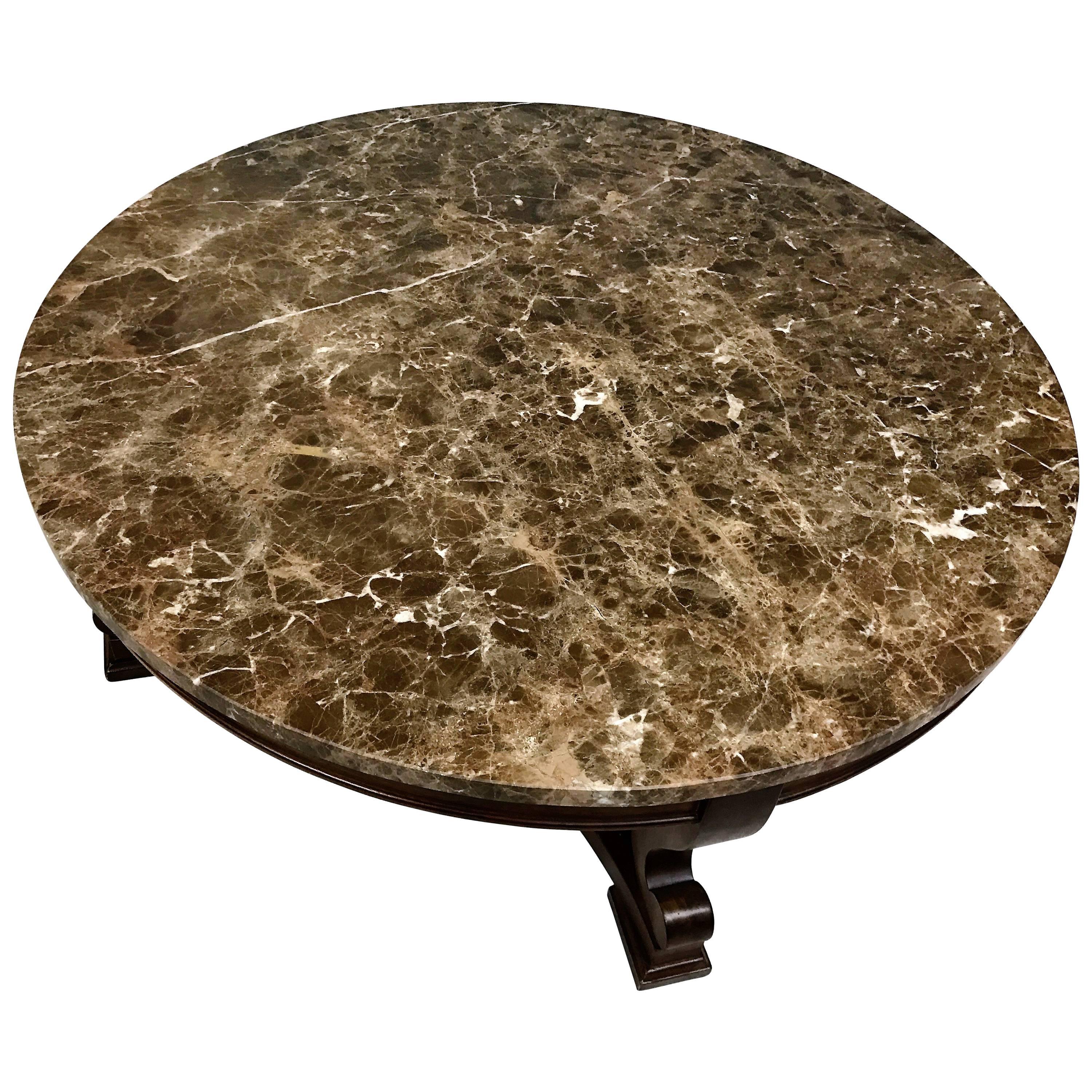 Mid-Century Drexel Heritage Marble Cocktail Table Attributed to Edward Wormley For Sale