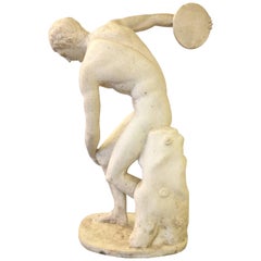 Vintage Classical Sculpture of Greek Discus Thrower