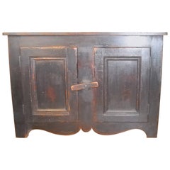 Dark Blue Painted Canadian Buffet with Scalloped Base