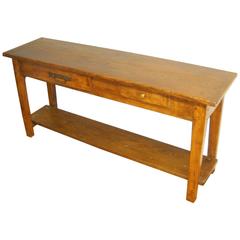 Ash Two-Drawer Serving Table with Pot Board Shelf