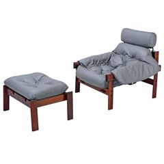 Percival Lafer Brazilian Rosewood Lounge Chair and Ottoman