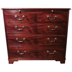Georgian Mahogany Chest of Drawers, Batchelor’s Chest with Brushing Slide